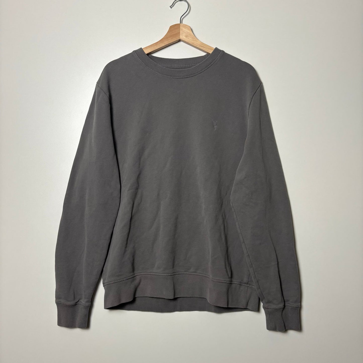 Allsaints grey logo crewneck L