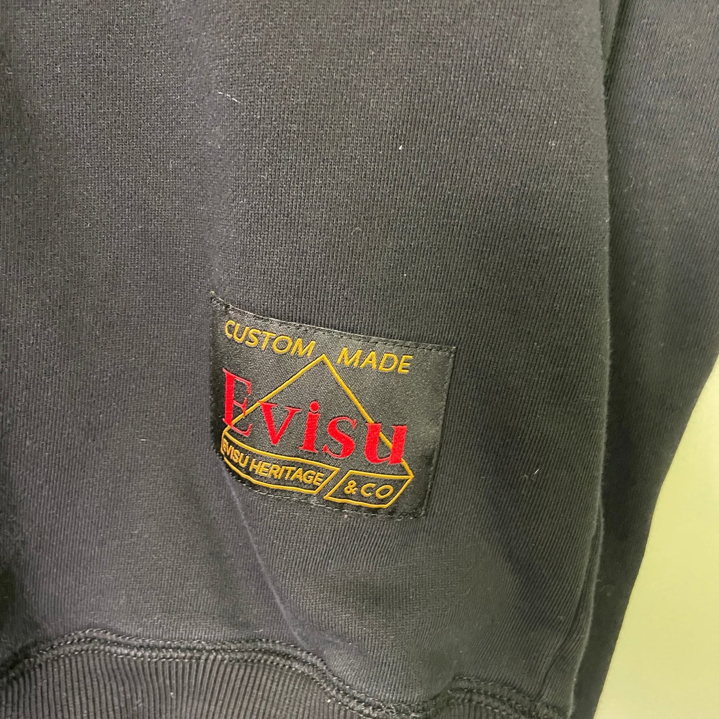 Vintage Evisu embroidery black crewneck XL