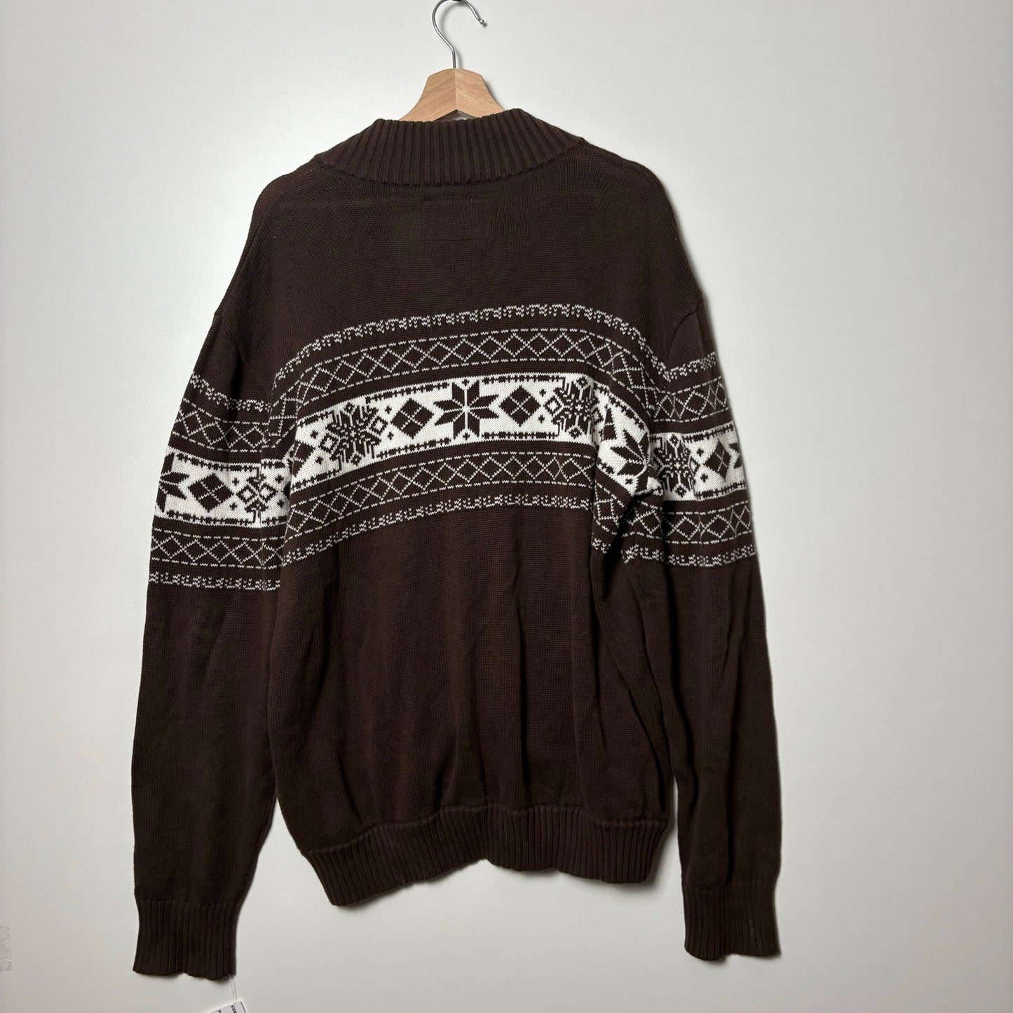 Vintage Ecko y2k brown knit zip up sweater L