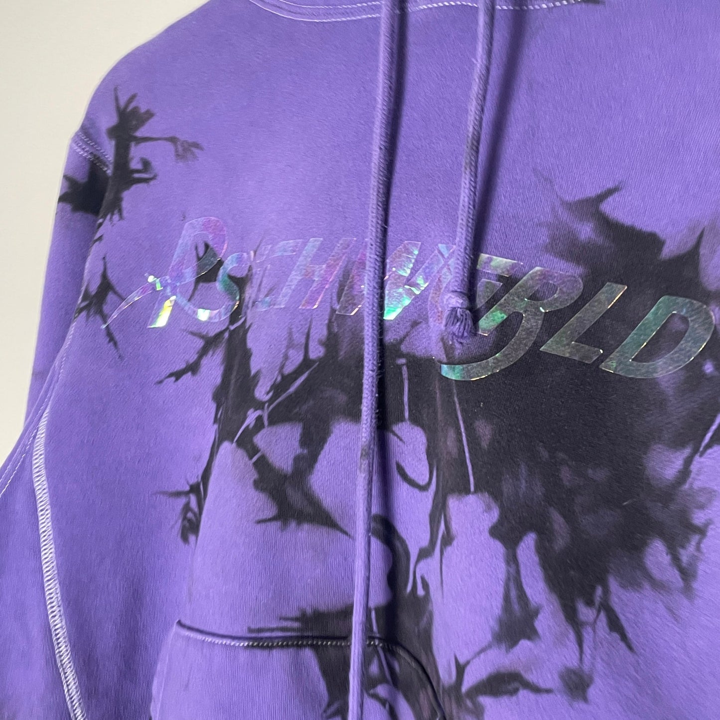 Psychworld purple tie-dye pullover hoodie L