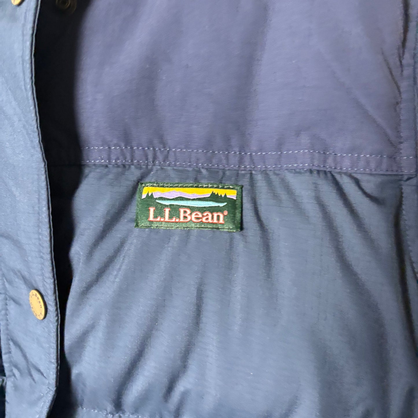 L.L. Bean Down Puffer Parka Jacket Blue L