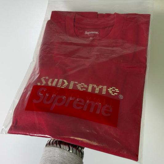Supreme Gold Bars Tee Red M SS19
