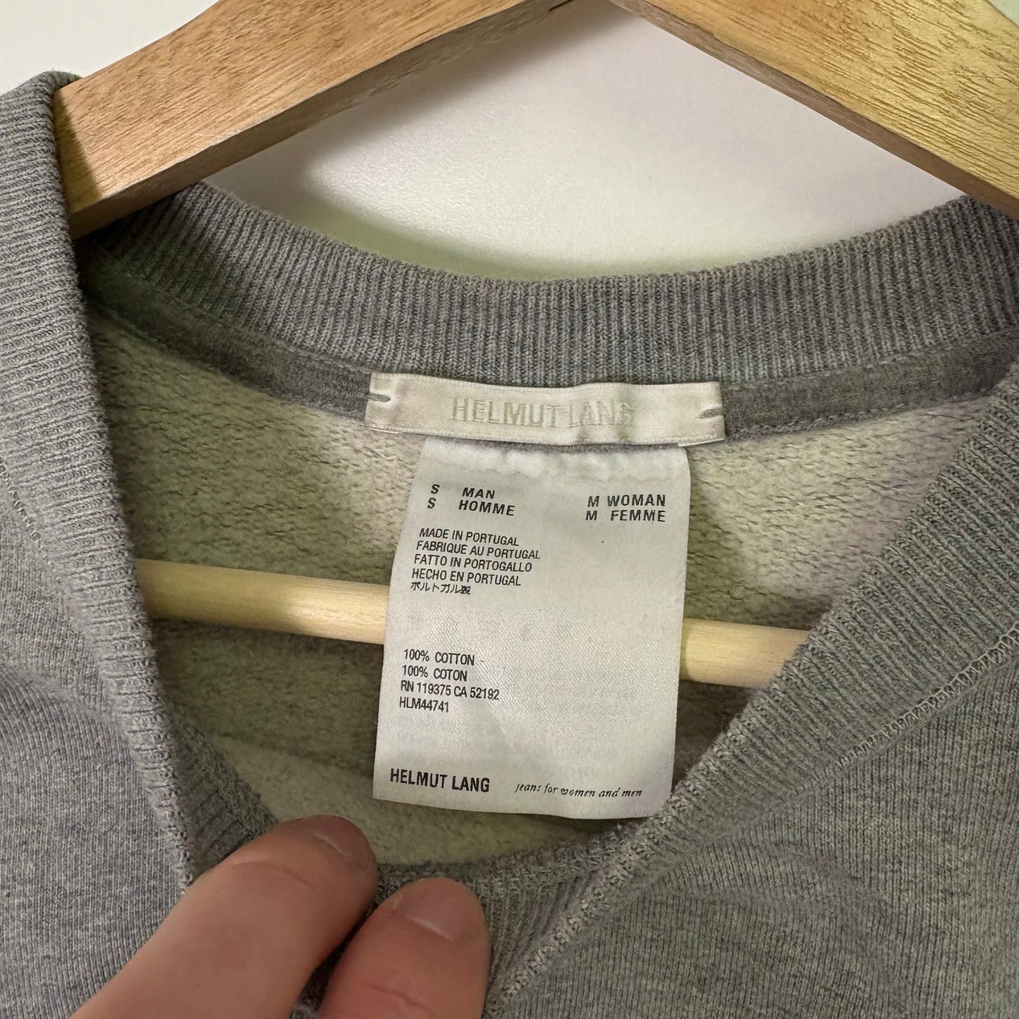 Helmut Lang HL Monogram Flock Logo Ribbed Crewneck Rare