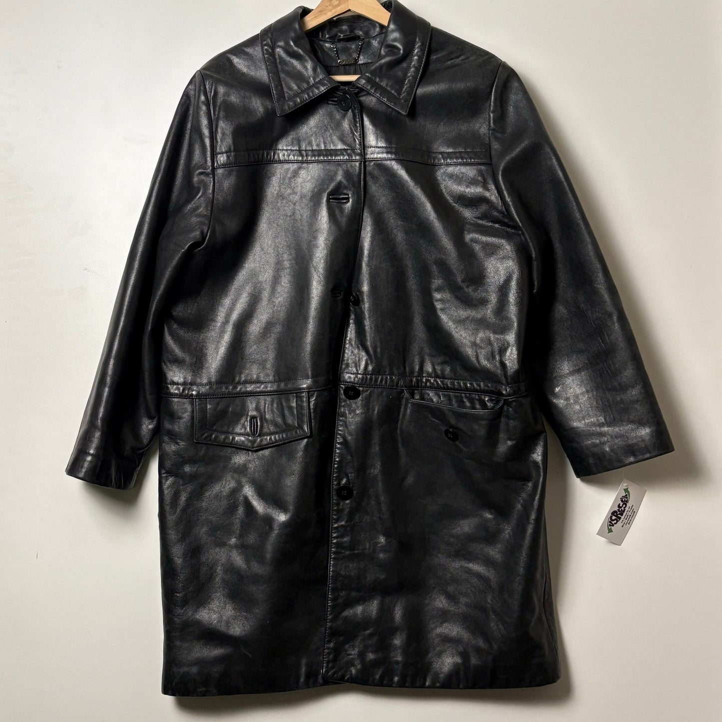Danier long trench leather jacket
