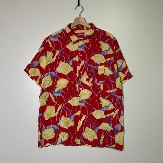 Supreme lily rayon floral button up shirt L