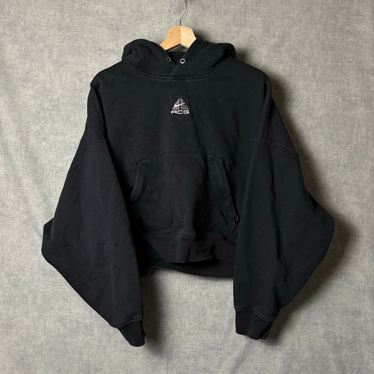 Nike ACG "Tuff Knit" Fleece Cropped Hoodie Black M