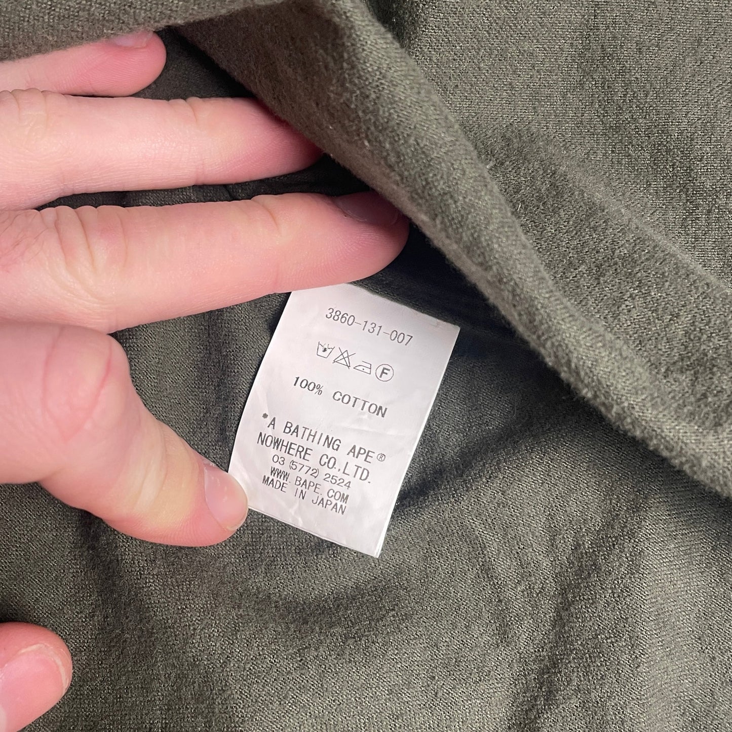 BAPE Ursus military wool button up shirt M