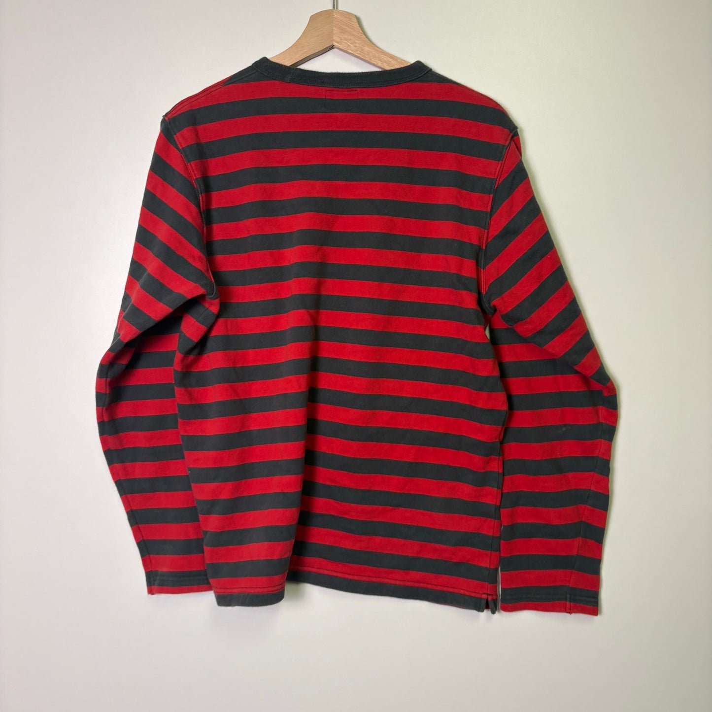 Vintage stussy 90's striped longsleeve crewneck sweater L