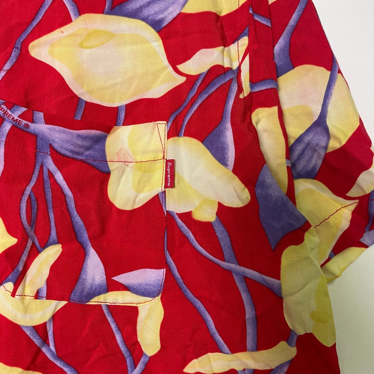 Supreme lily rayon floral button up shirt L