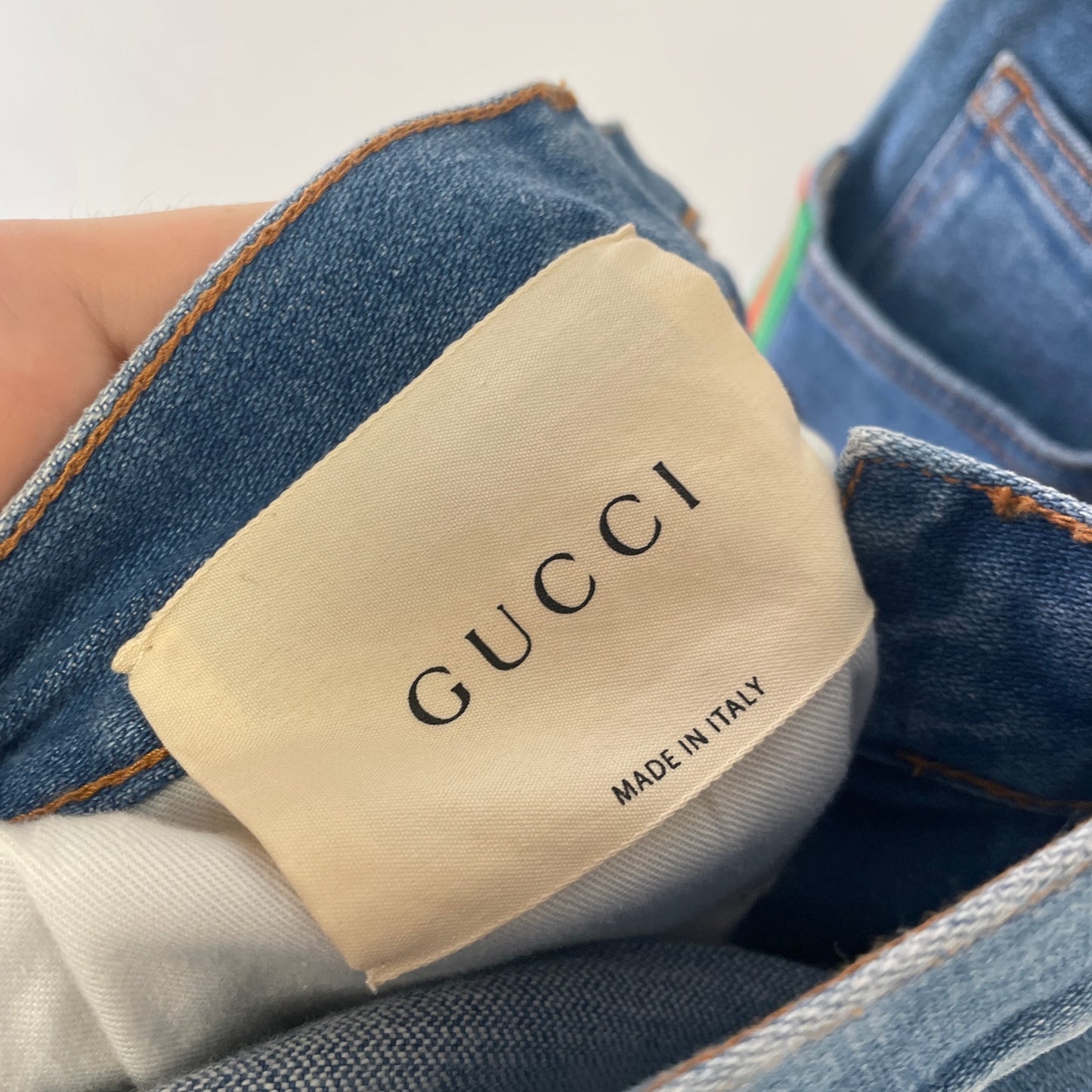 Gucci high waisted flare stripe denim size 27 NWT