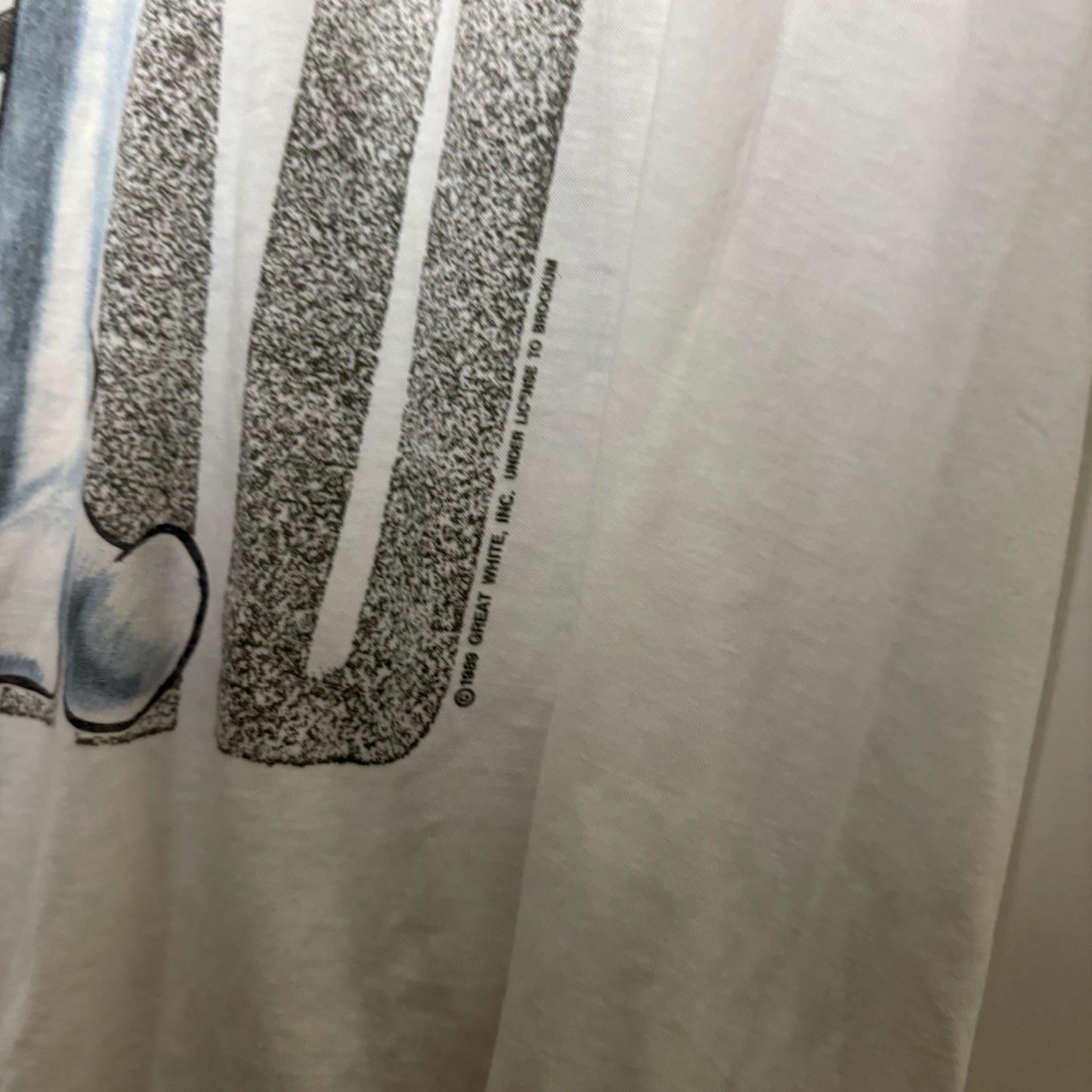Vintage 80s great white bone head tour tee L