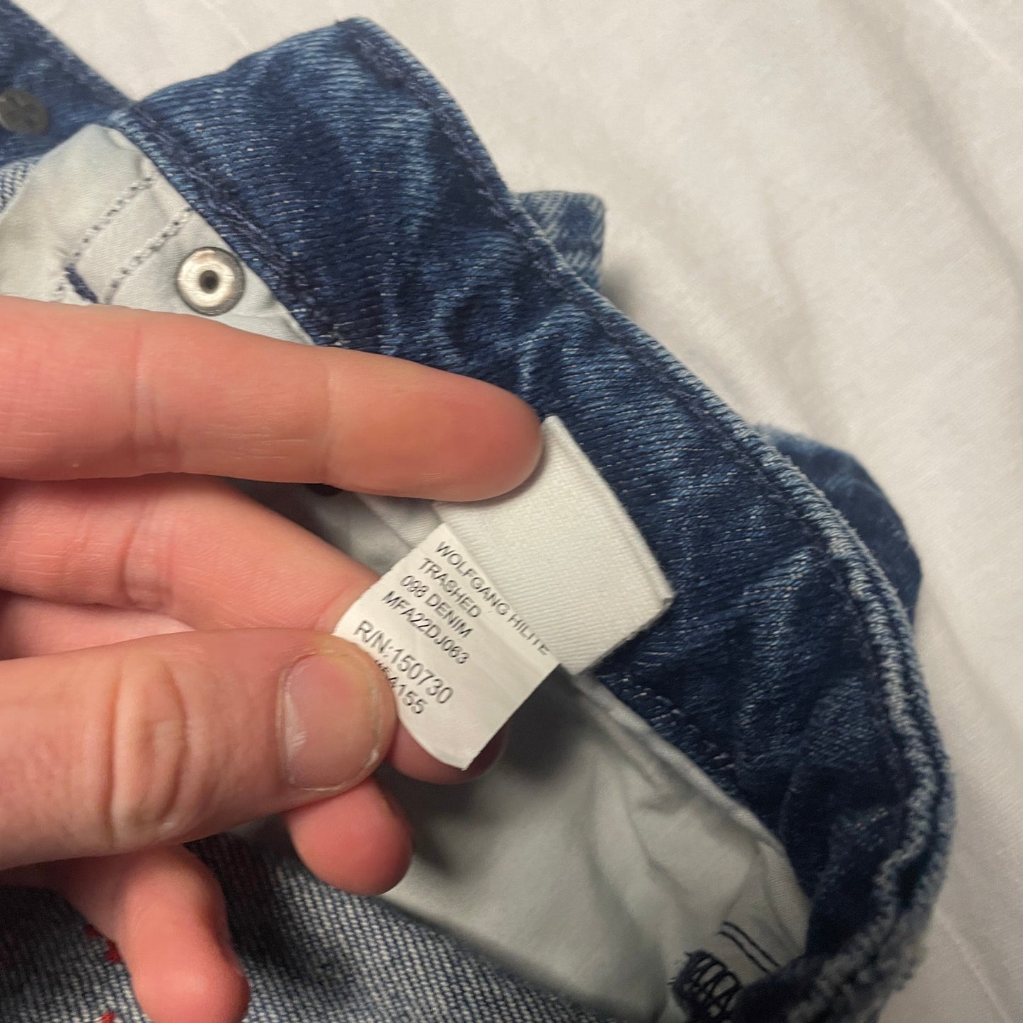 Ksubi sashiko distressed slim fit denim jeans 38