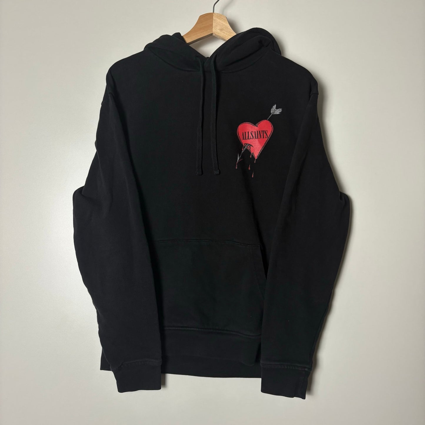 Allsaints bleeding heart skeleton hoodie S