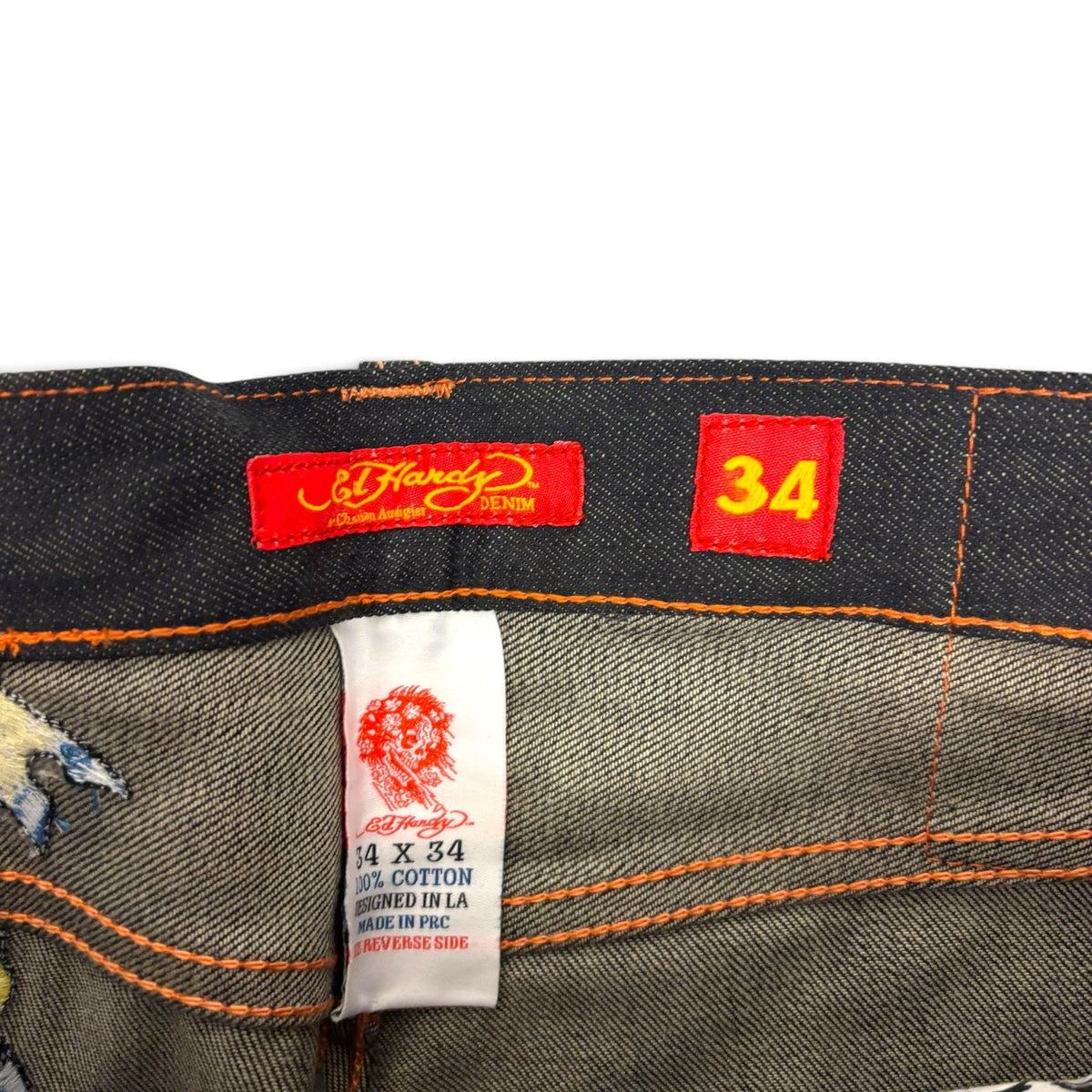New Y2K Ed Hardy Spell Out Jeans 34