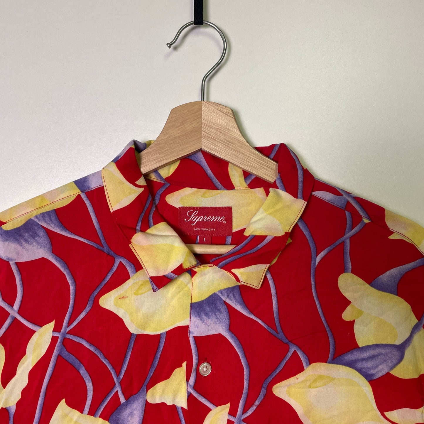 Supreme lily rayon floral button up shirt L