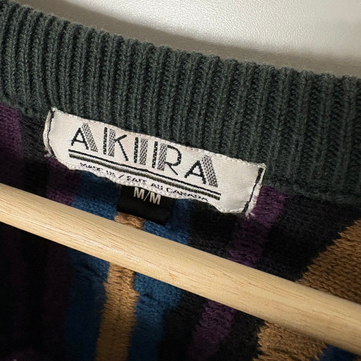 Vintage Akira 3d knit coogi style knit sweater M