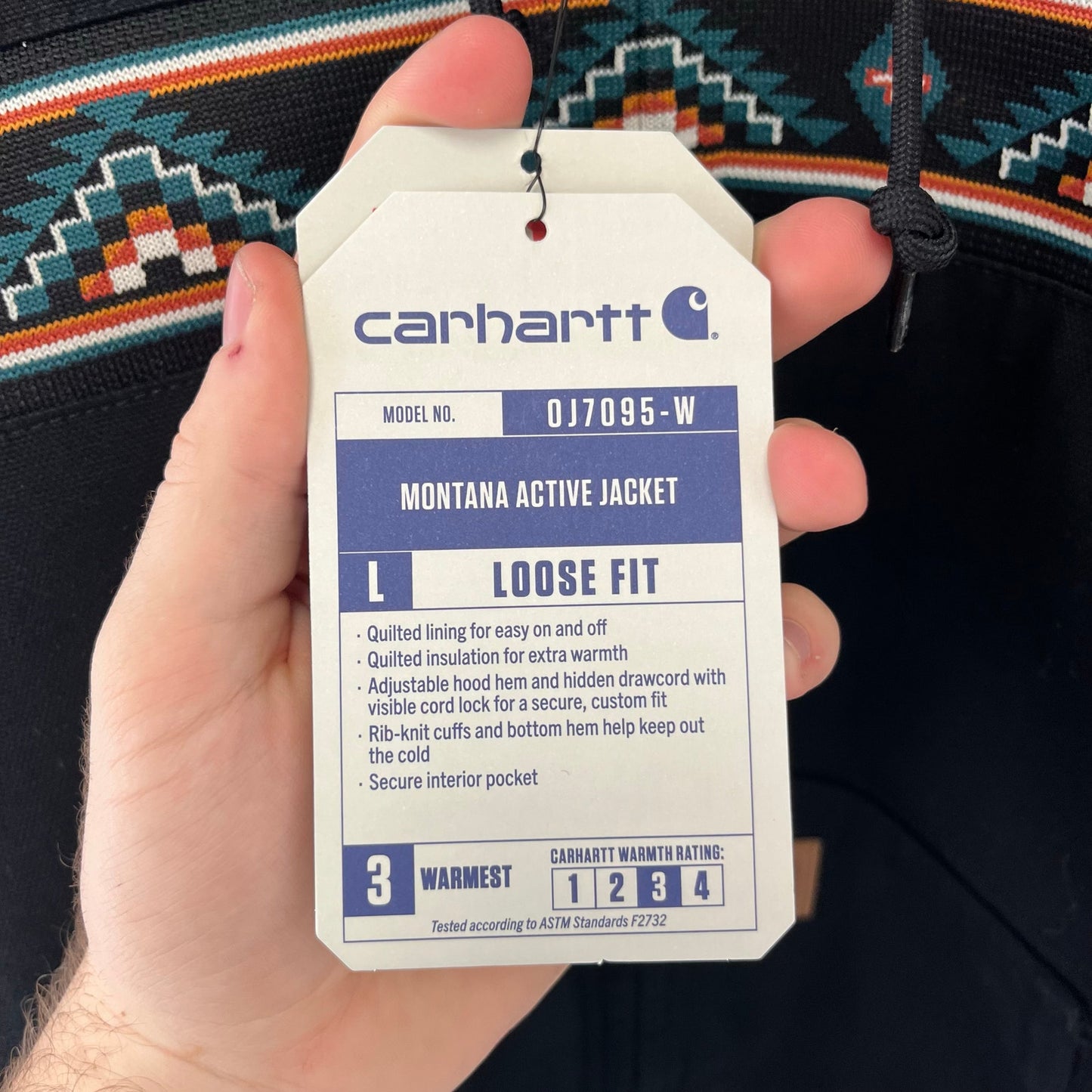 NWT Carhartt Aztec Hooded Jacket L