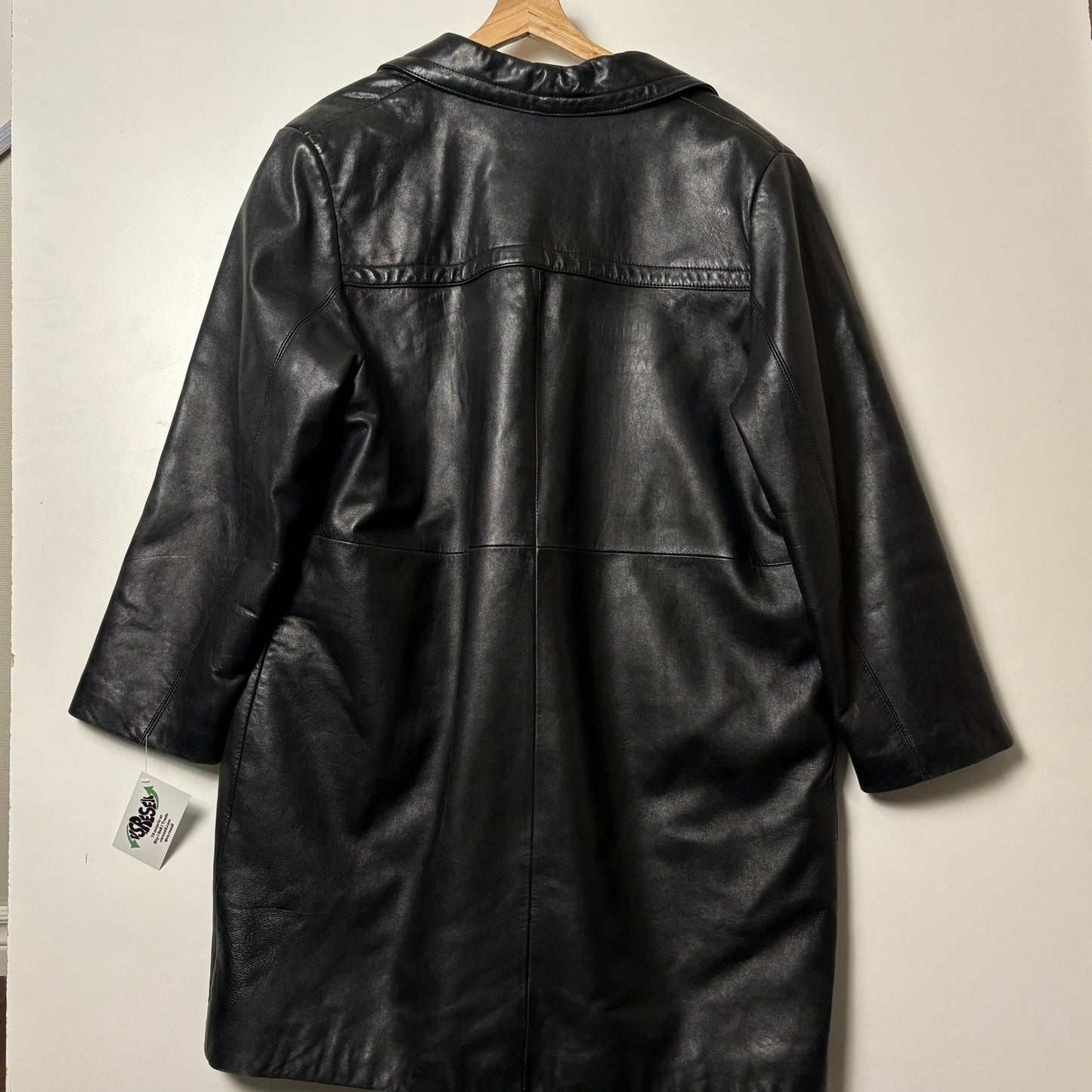 Danier long trench leather jacket