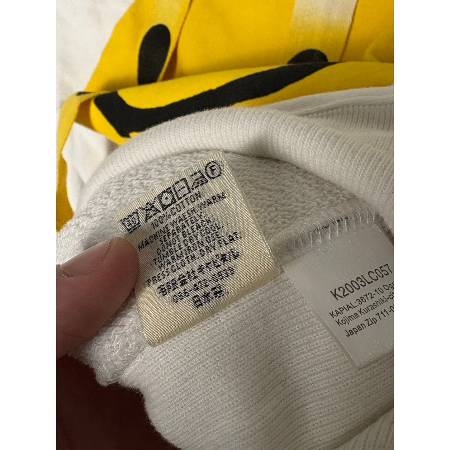 Kapital rain smiley face white hoodie L
