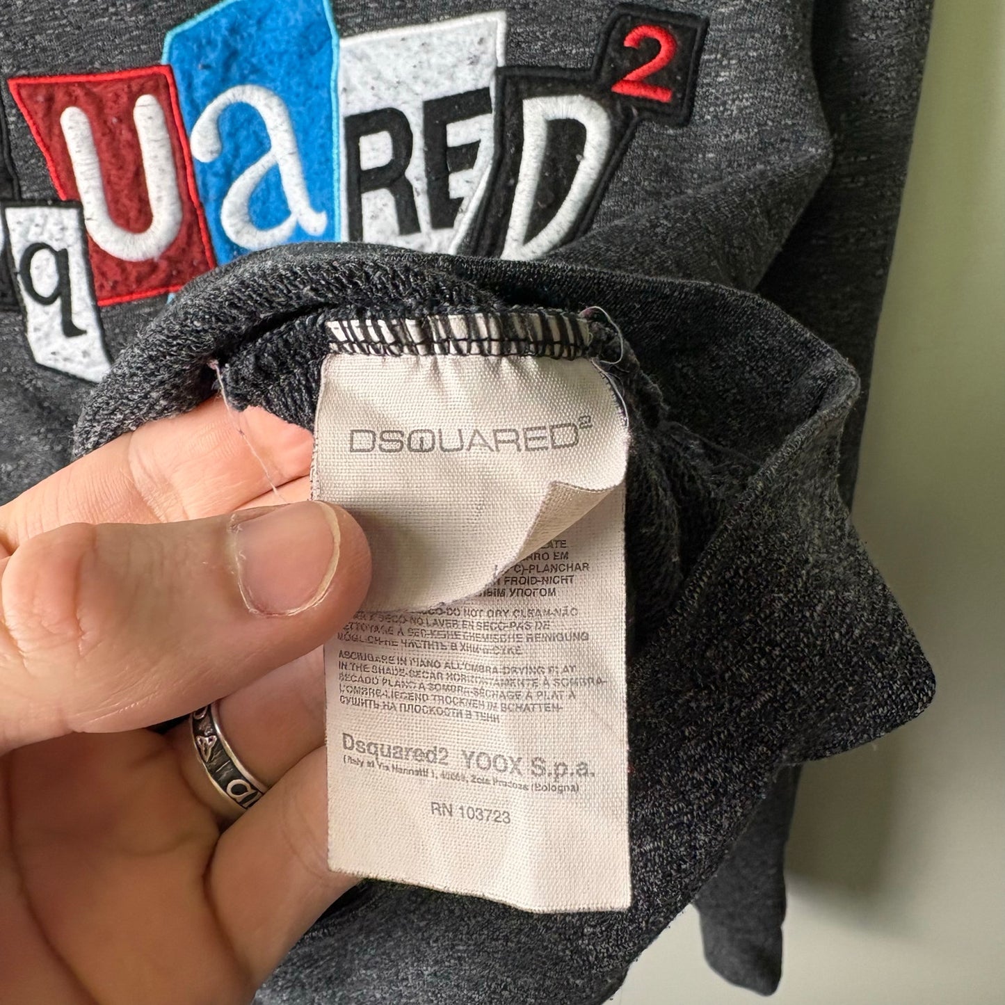 Dsquared2 embroidery multi logo grey crewneck M