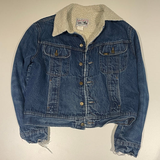 80s Sherpa lined LEE storm rider denim jacket L