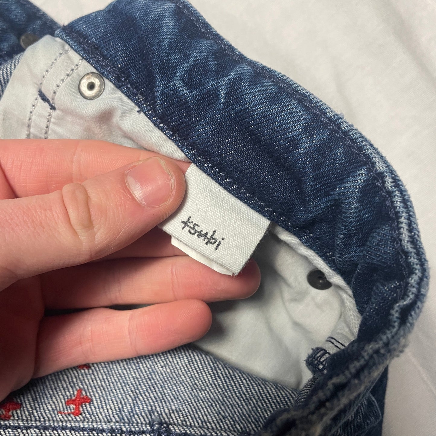 Ksubi sashiko distressed slim fit denim jeans 38