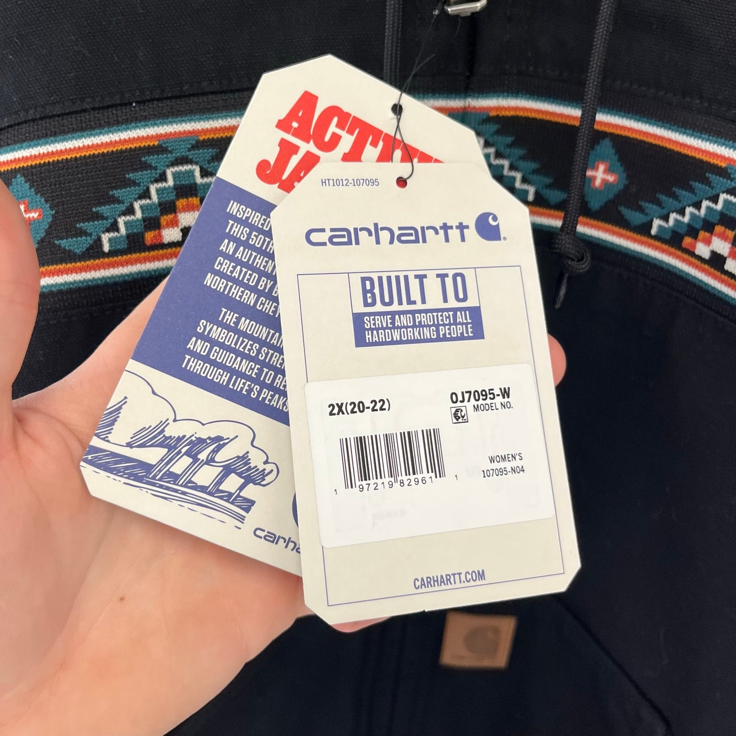 NWT Carhartt Aztec Hooded Jacket L