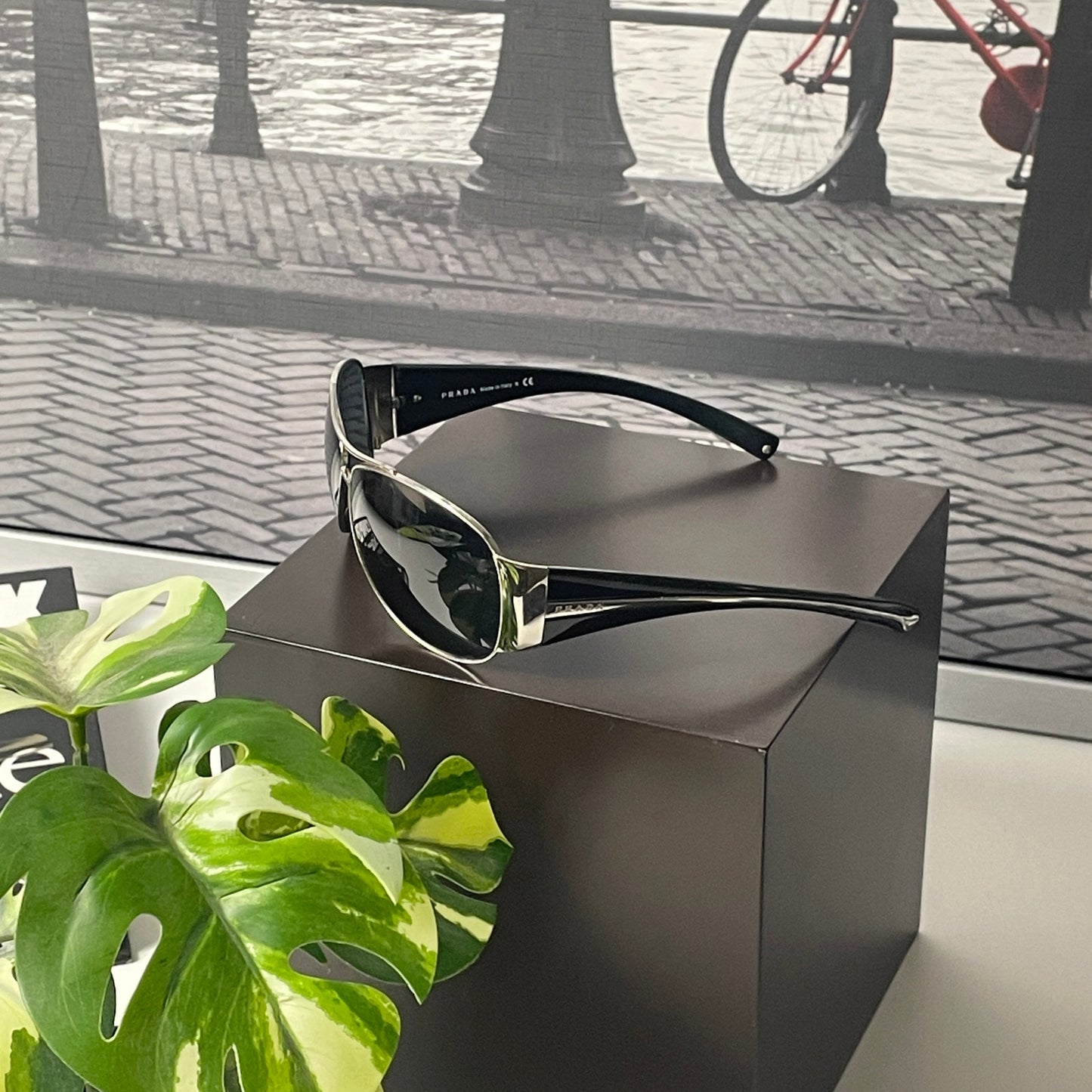 Prada rounded frame apex black glasses