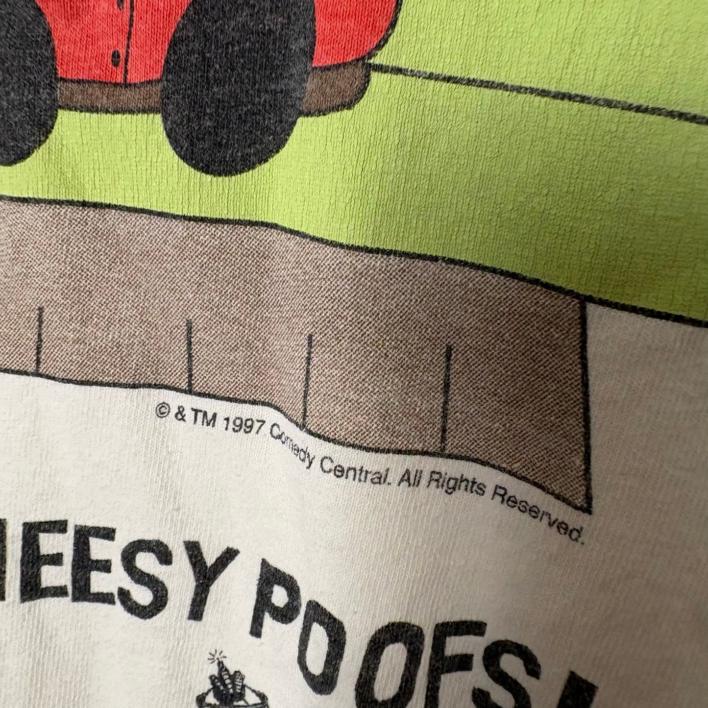 Vintage '97 South Park Cartman Cheesy Poofs tee L