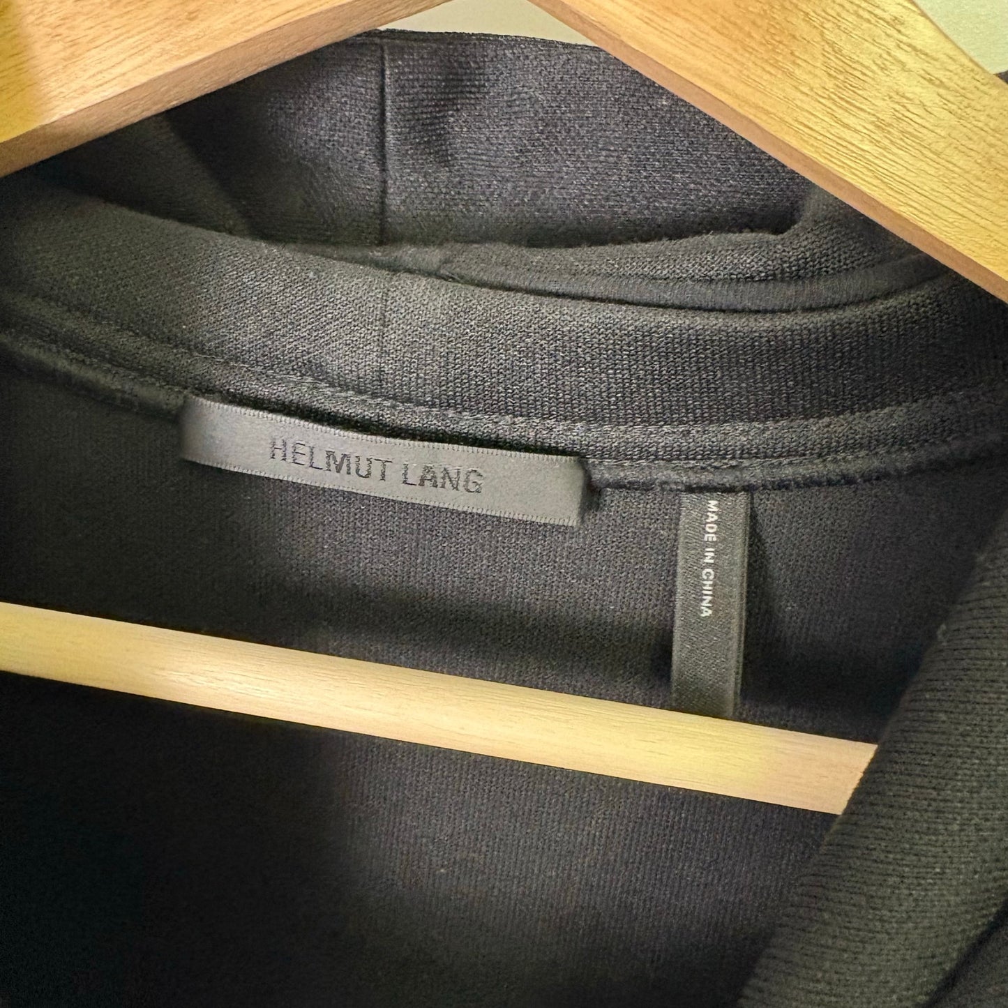 Helmut Lang Black Zip-Away zipper detachable Hoodie XL