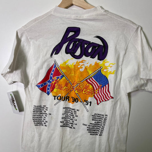 Vintage 1990 poison flesh and blood tour tee