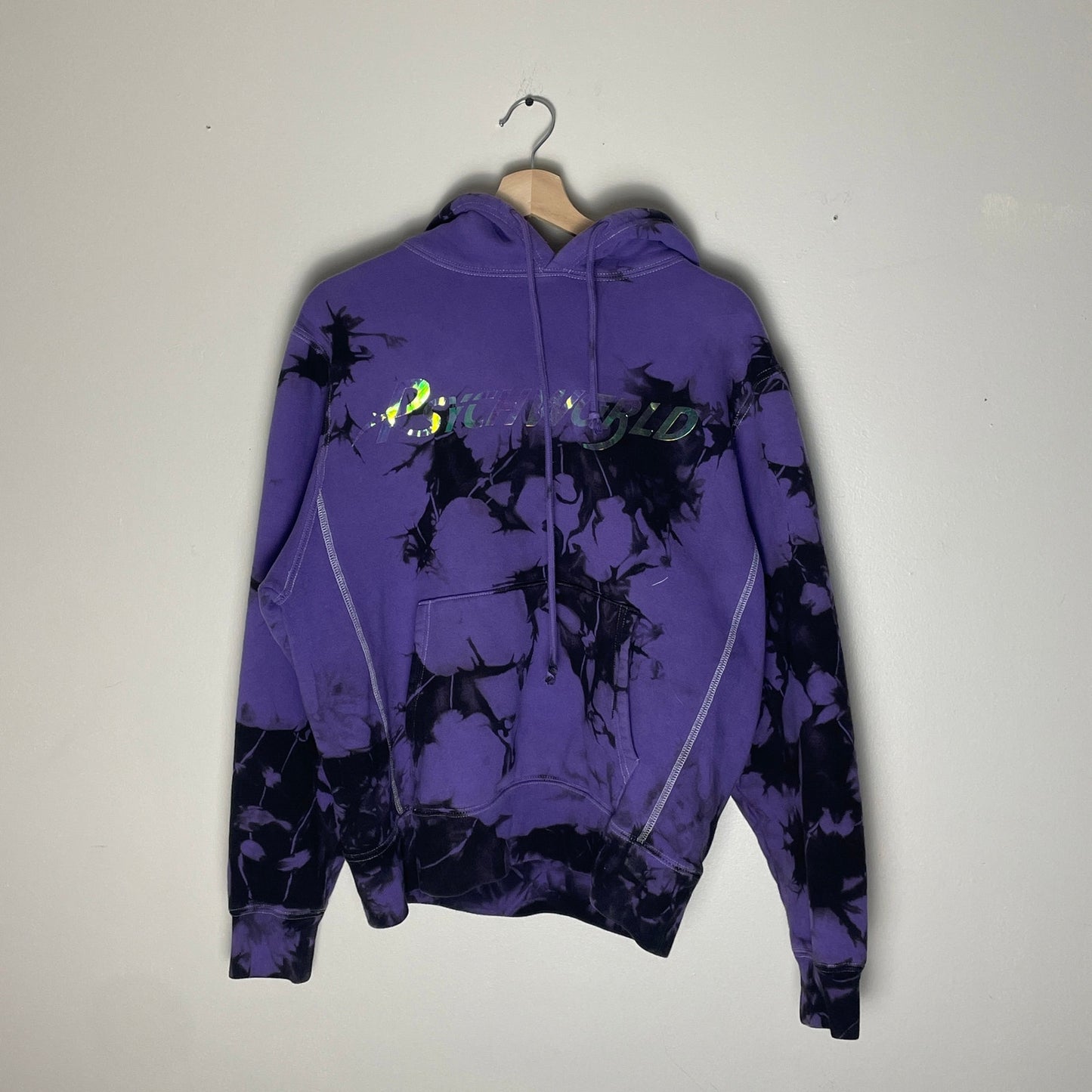 Psychworld purple tie-dye pullover hoodie L