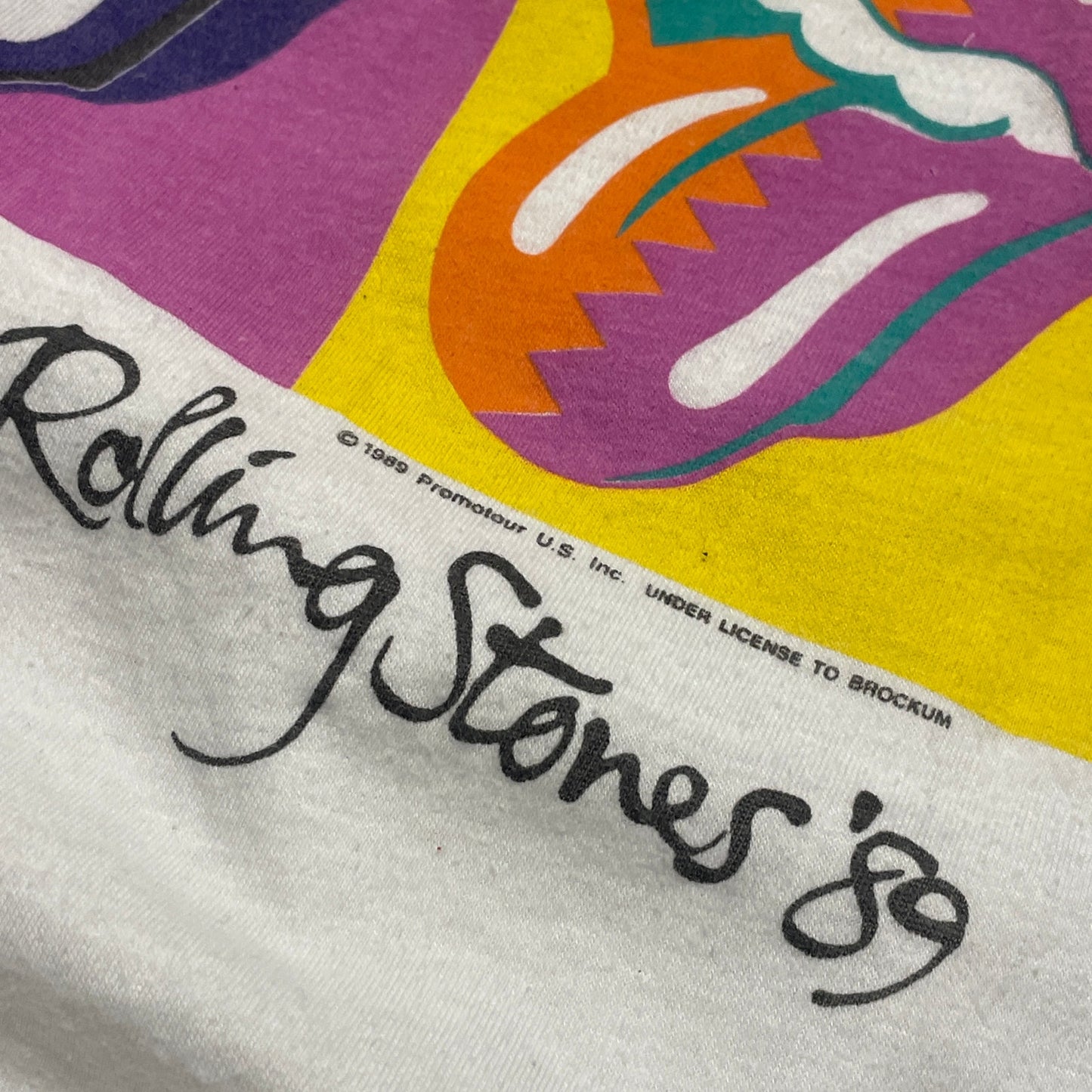 Vintage 1989 The Rolling Stones Andy Warhol band tour tee L