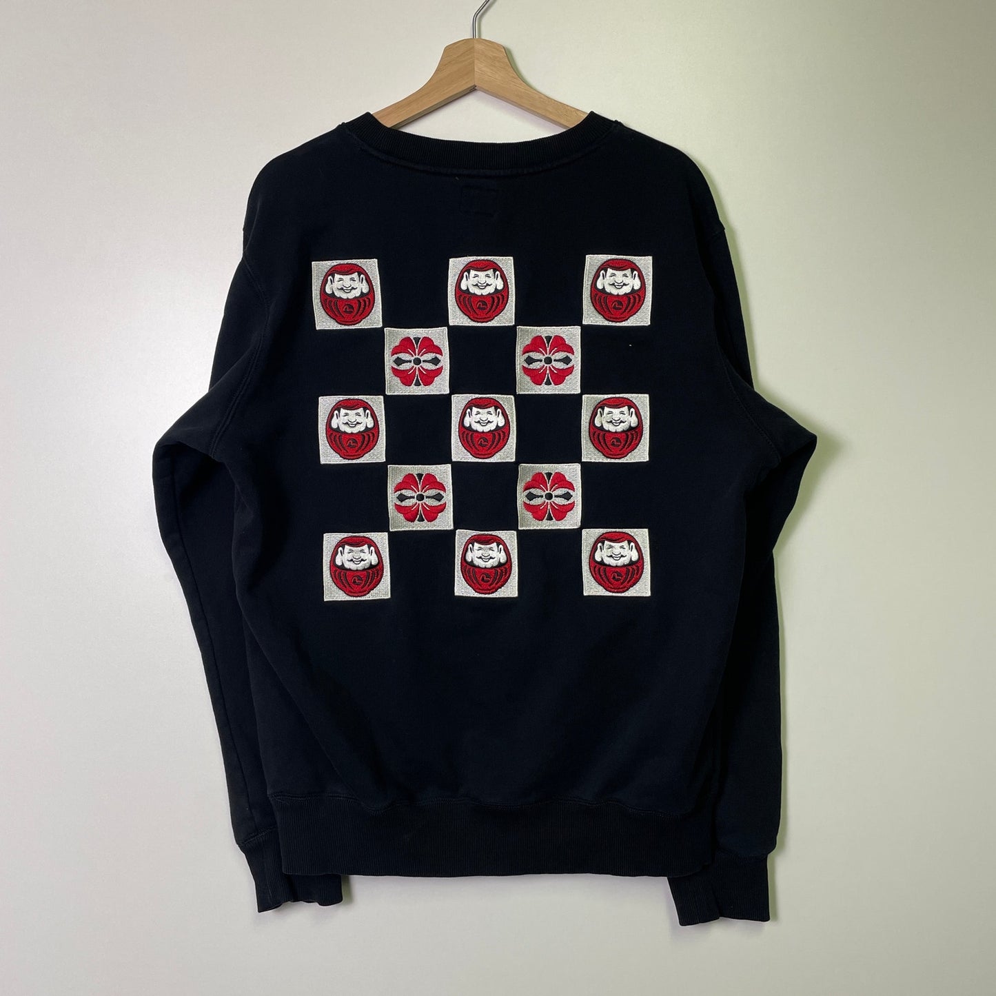 Vintage Evisu embroidery black crewneck XL