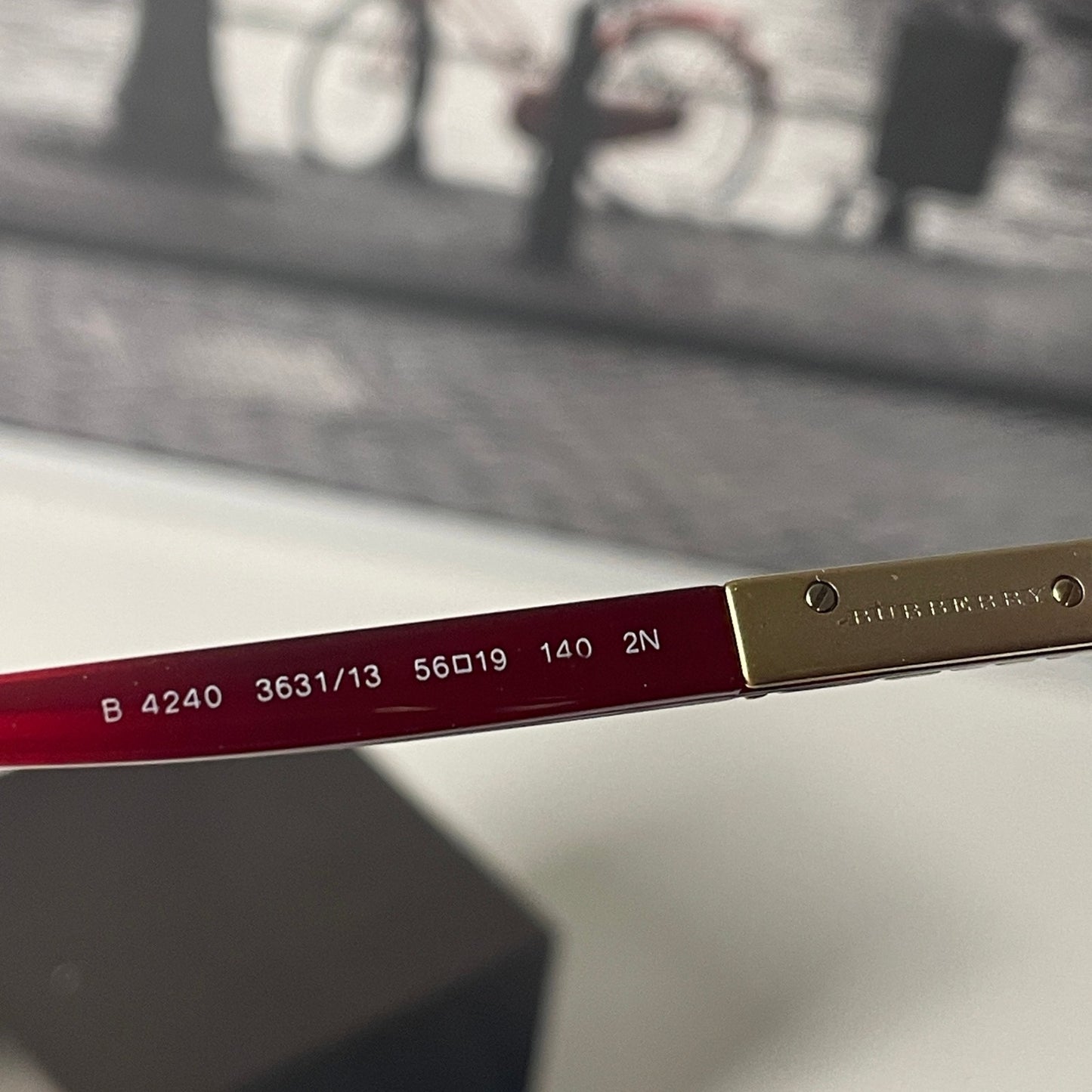 Burberry rounded red tinted sunglasses