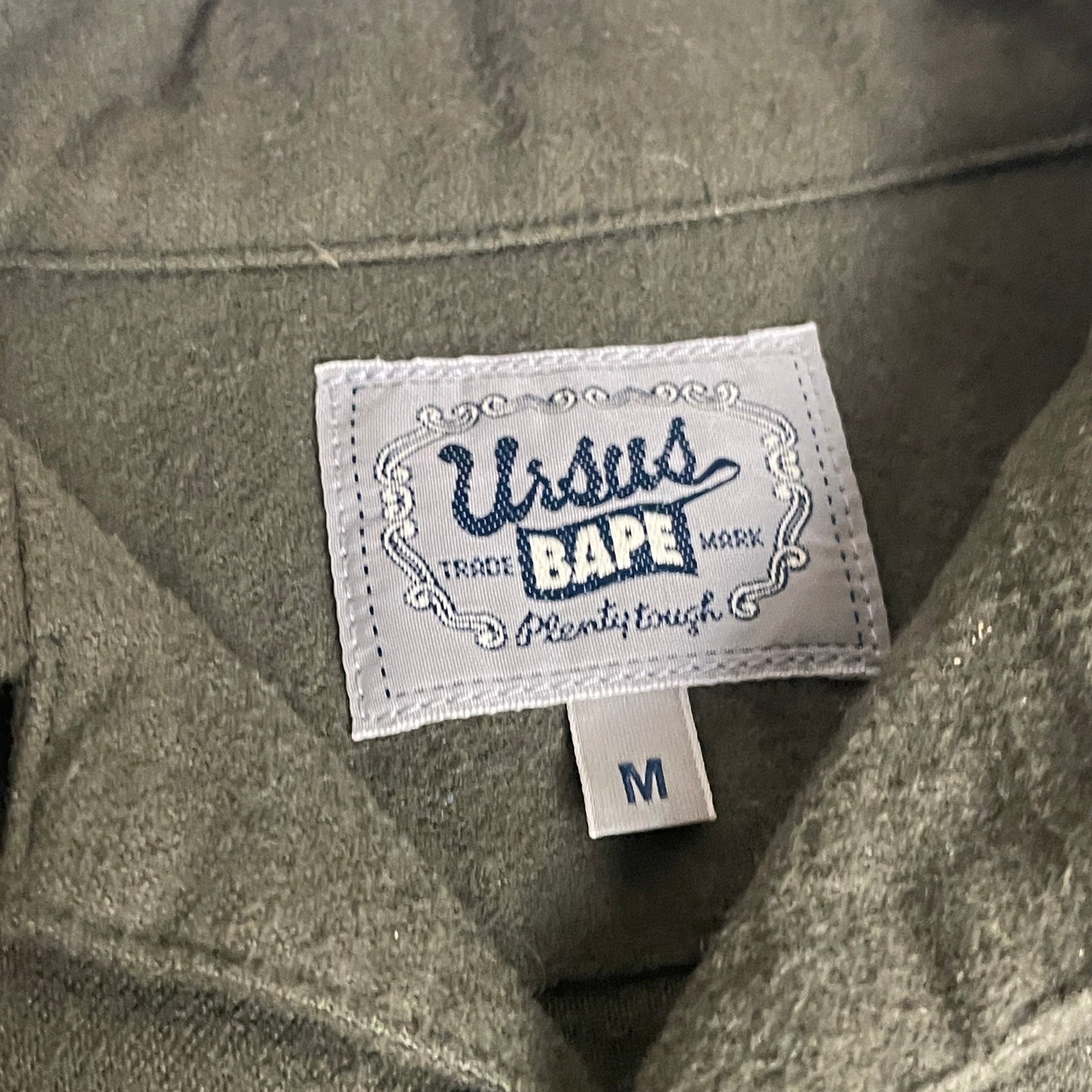 BAPE Ursus military wool button up shirt M