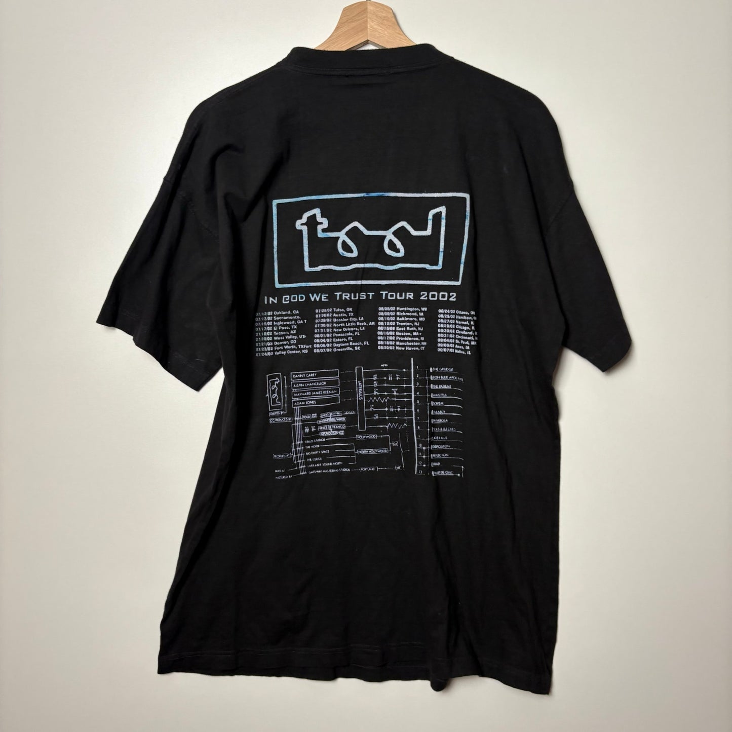 Vintage TOOL In God we trust 2002 Tour tee L