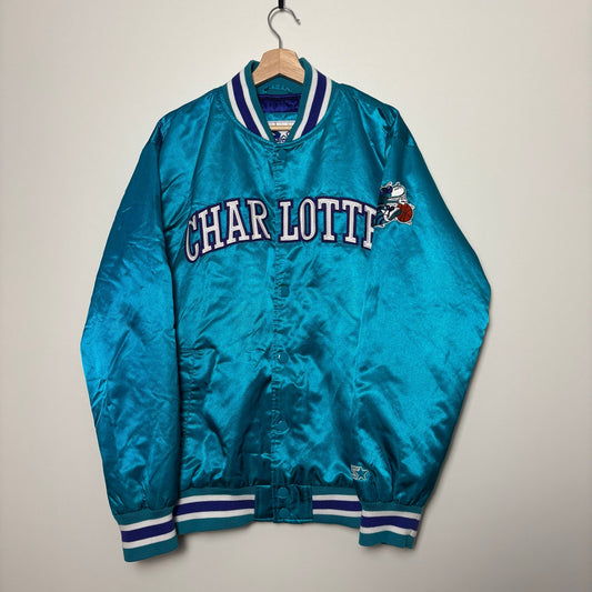 Vintage Charlotte Hornets satin lined bomber jacket L