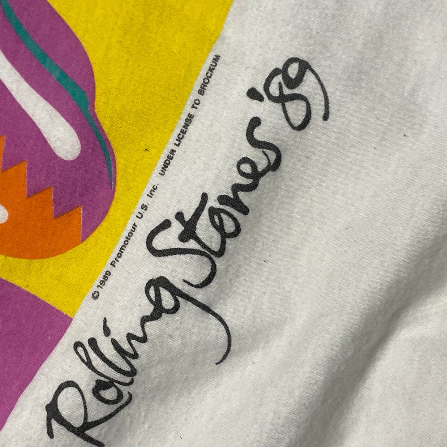 Vintage 1989 The Rolling Stones Andy Warhol band tour tee L