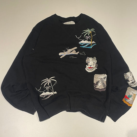 mihara yasuhiro embroidered crewneck L
