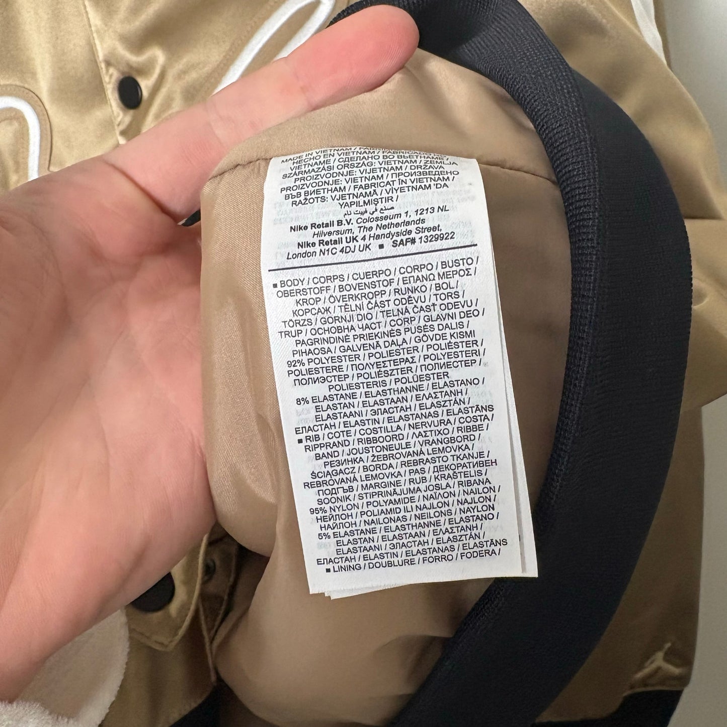 Nike Jordan MVP Varsity Jacket satin bomber XL