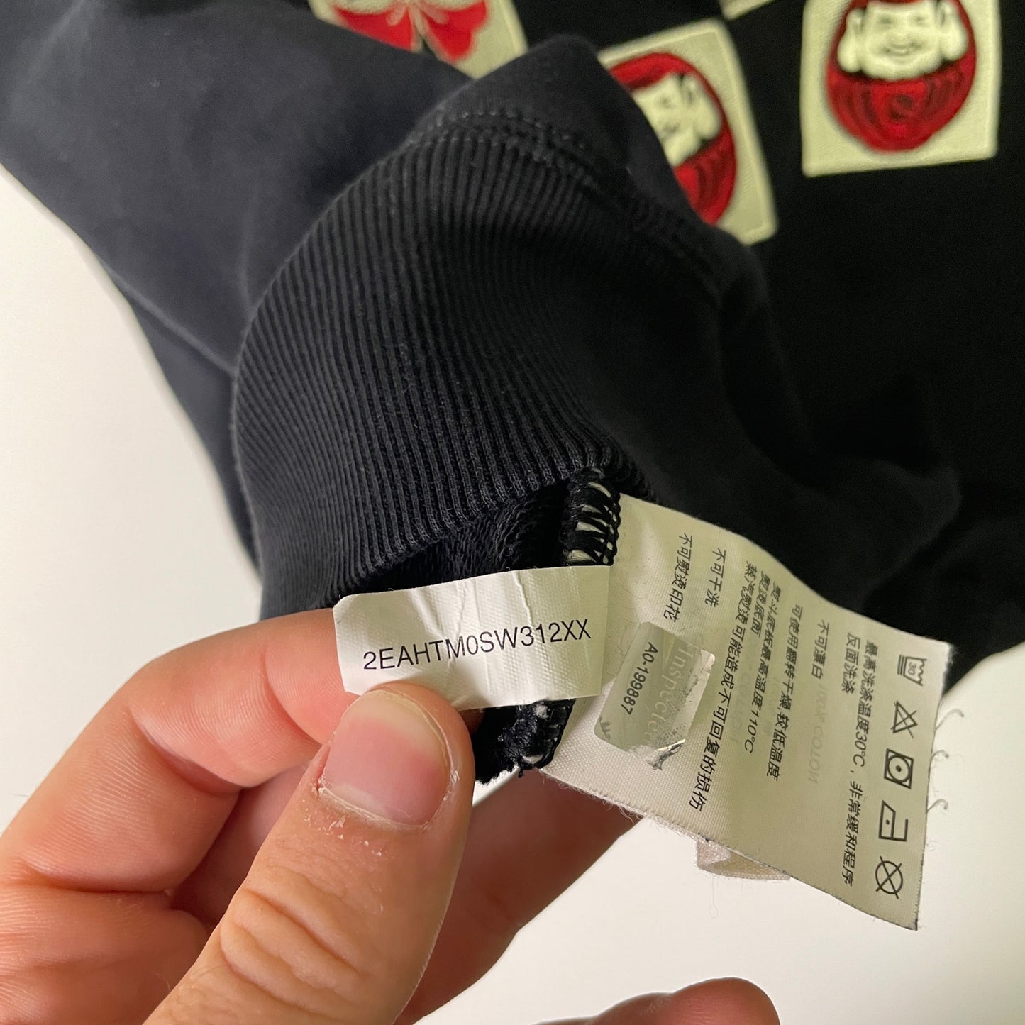 Vintage Evisu embroidery black crewneck XL