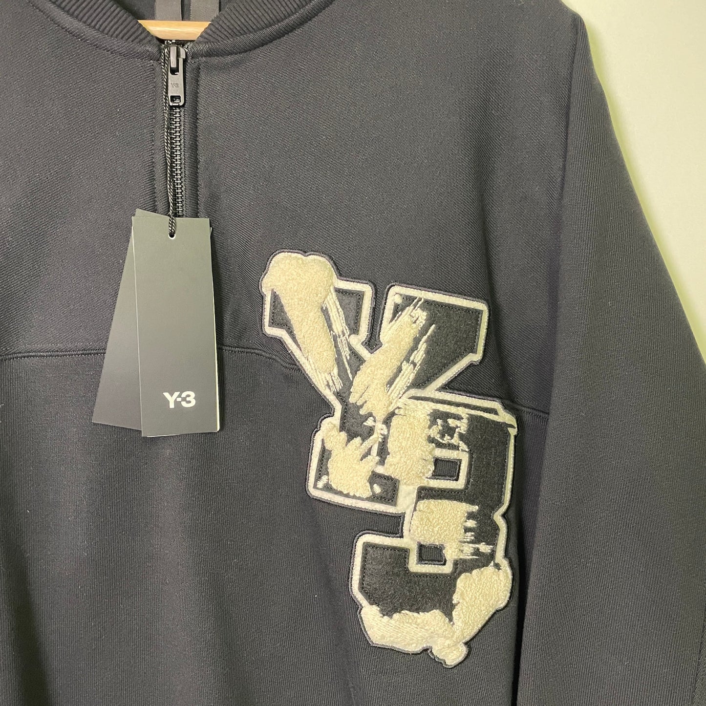 Y3 Graphic Logo French Terry Crew 1/4 zip M