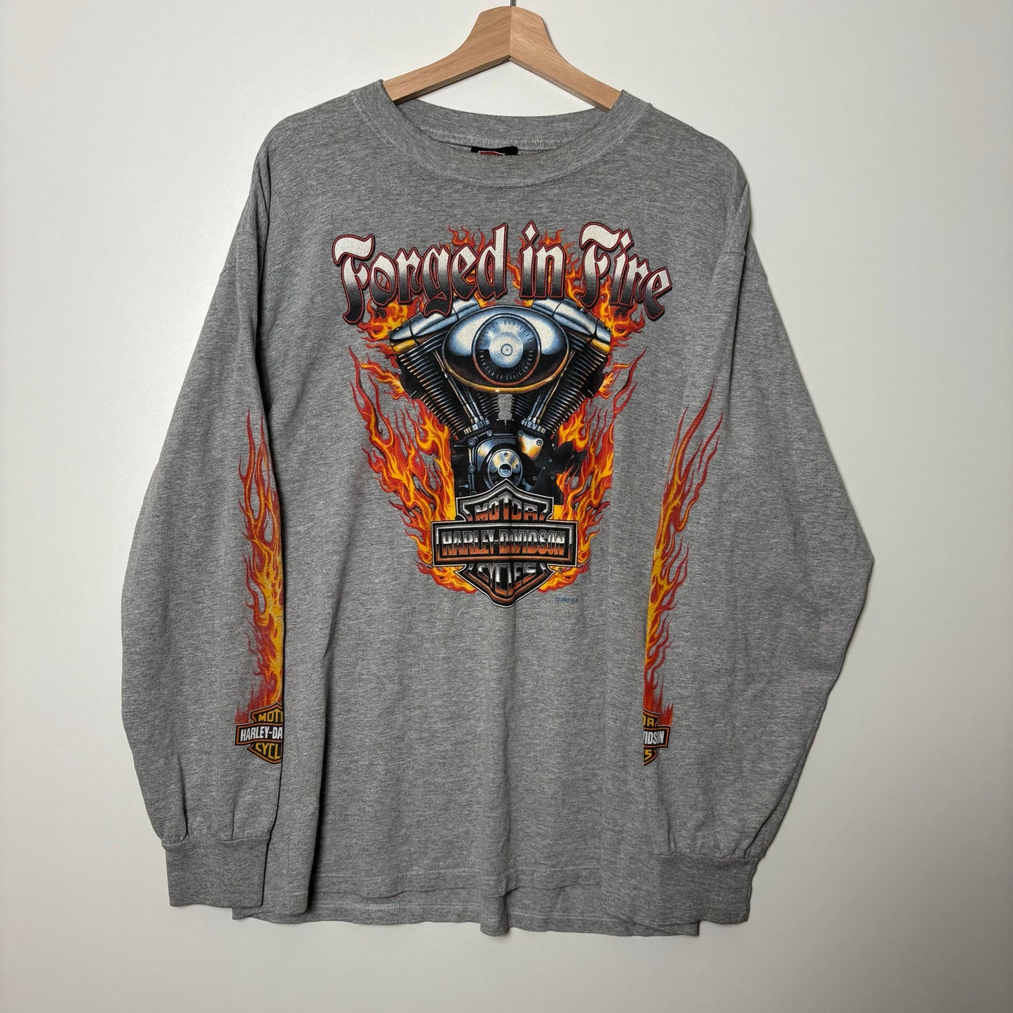 Vintage Harley Davidson 2000 flame logo longsleeve shirt L