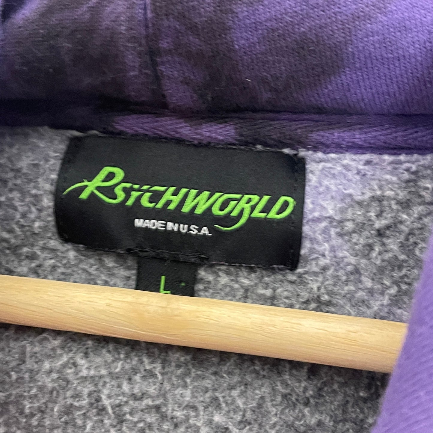 Psychworld purple tie-dye pullover hoodie L