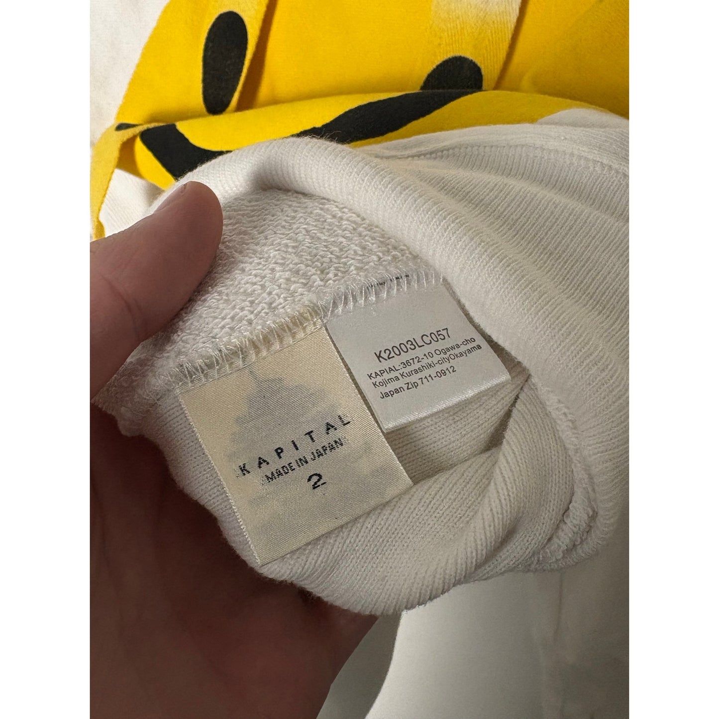 Kapital rain smiley face white hoodie L