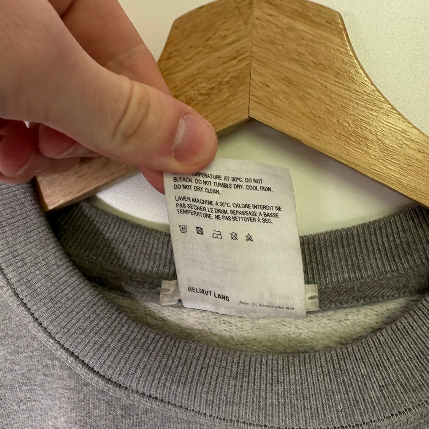 Helmut Lang HL Monogram Flock Logo Ribbed Crewneck Rare