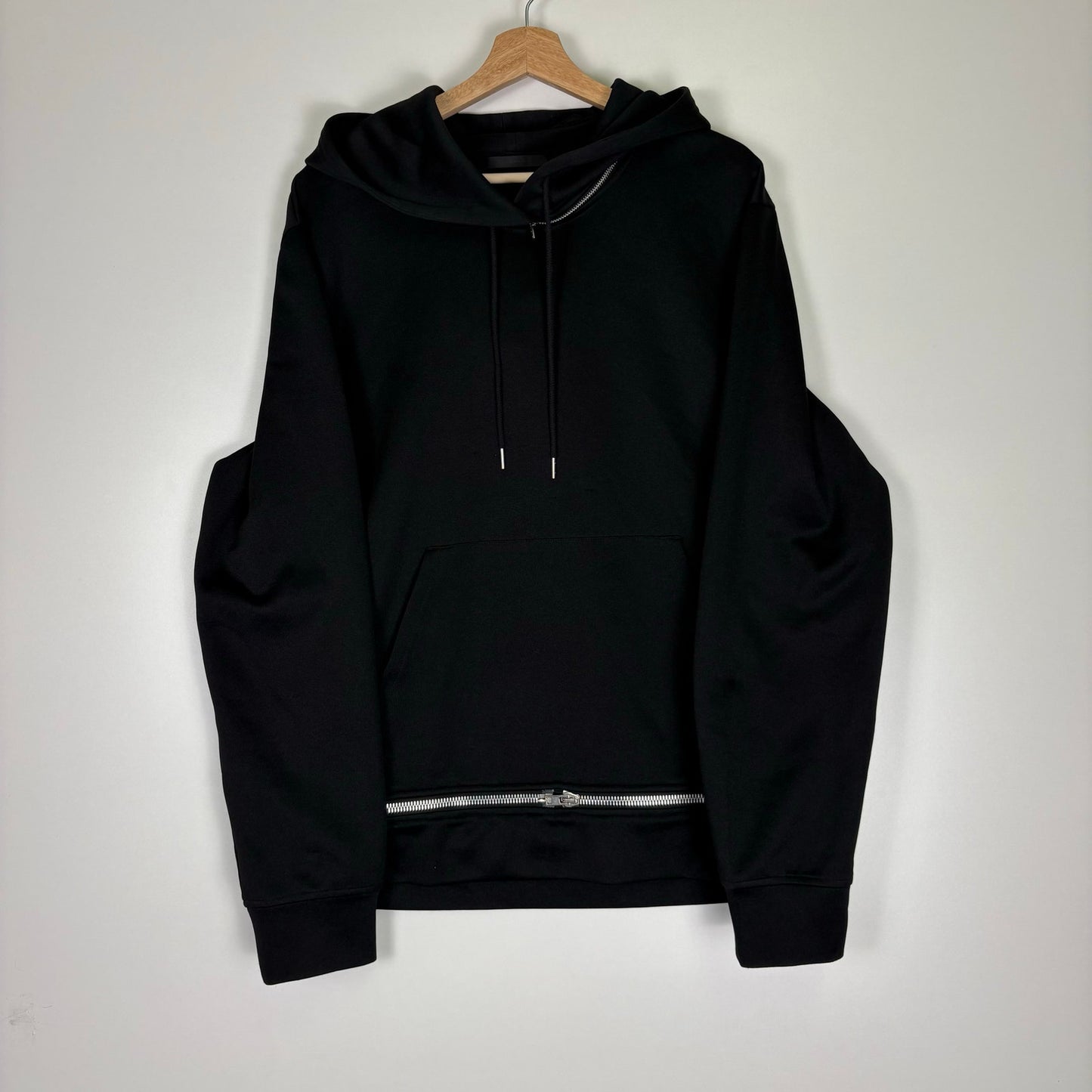 Helmut Lang Black Zip-Away zipper detachable Hoodie XL