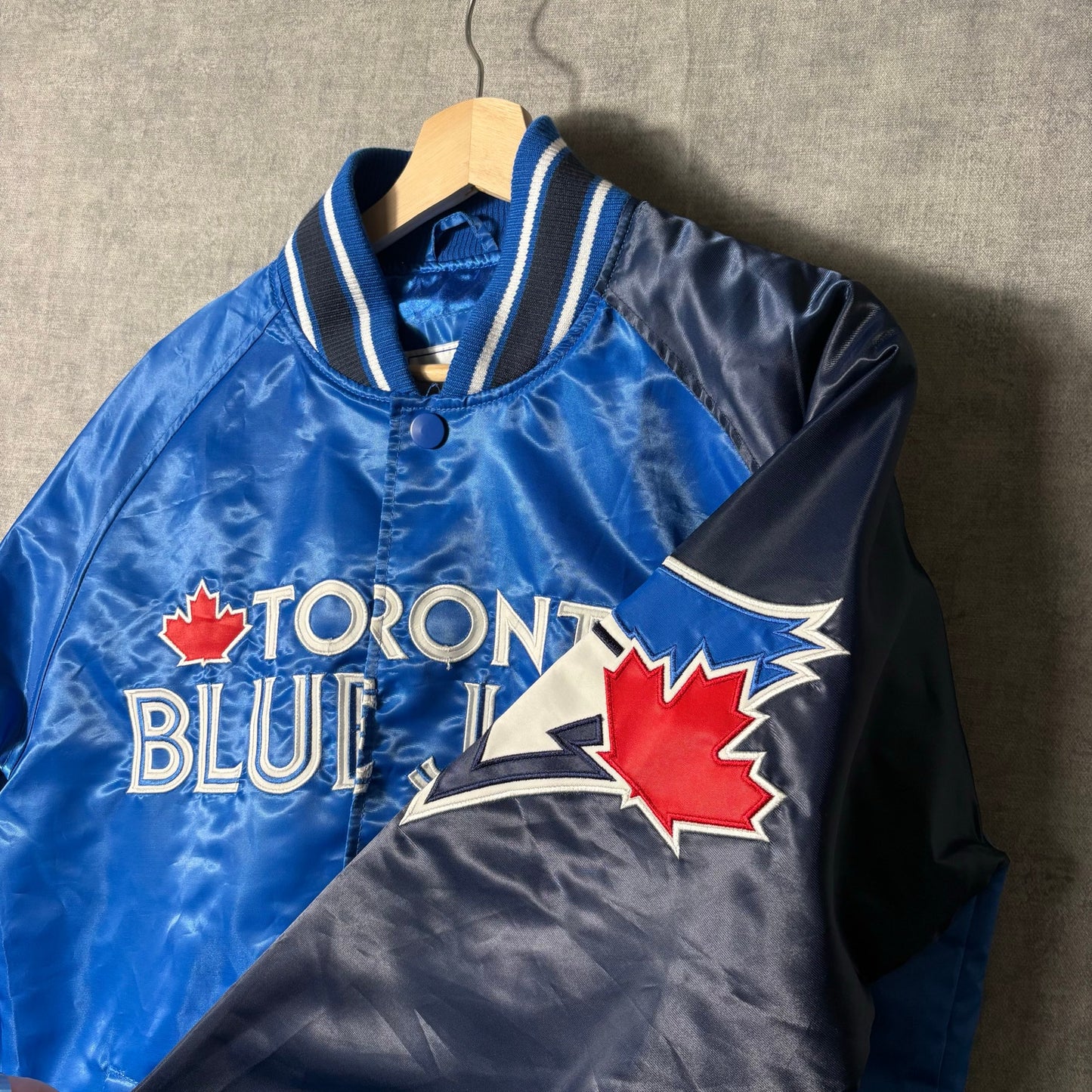 Toronto blue jays royal satin starter bomber jacket S