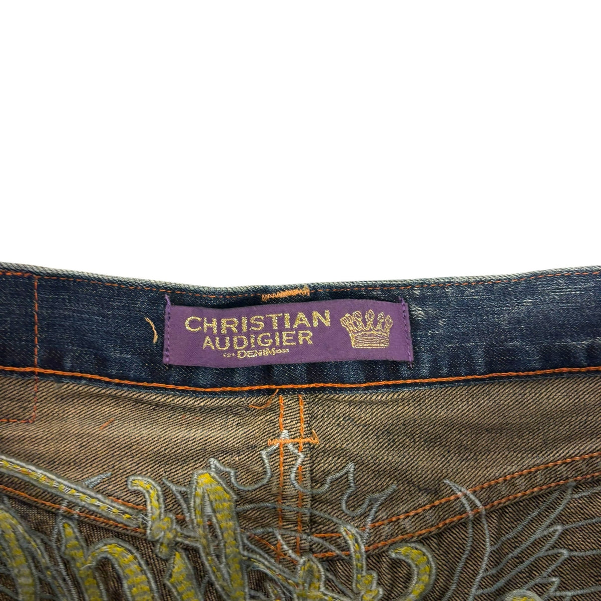 New Vintage Christian Audigier Black Panther Emboridery Jeans 36
